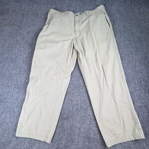 Columbia Canvas‎ Pants Men 42x30 Beige Enzyme Washed Outdoor Work Utility Stain